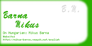 barna mikus business card